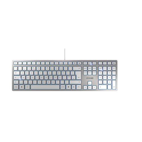 CHERRY KC 6000 SLIM Corded Keyboard, Silver/White, USB (QWERTY - UK) CHERRY KC 6000 SLIM Corded Keyboard, Silver/White, USB (QWERTY - UK)